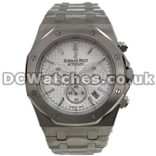 Popular UK Quartz Audemars Piguet Royal Oak Replica Watches 44MM With White Dials