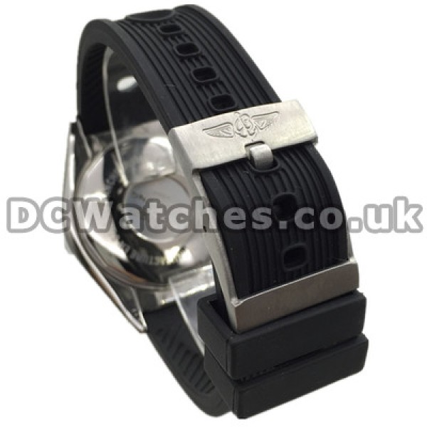 Modern White Dials Quartz Movements Breitling Chronomat Evolution Fake Watches With Black Rubber Straps