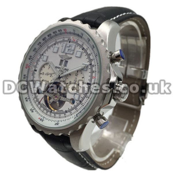 High-tech UK Black Straps 44MM Breitling Aerospace Copy Watches With Steel Cases