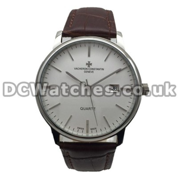 Simple White Dials 38MM Vacheron Constantin Patrimony Fake Watches With Quartz Movements