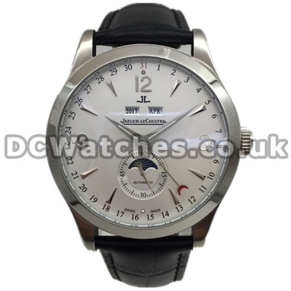 Male Black Straps 41MM Jaeger-LeCoultre MASTER ULTRA THIN Fake Watches With Arabic Numerals