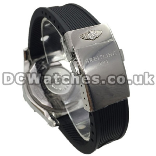 Smooth Black Straps 49MM Breitling Avenger Replica Watches With White Dials And Steel Cases