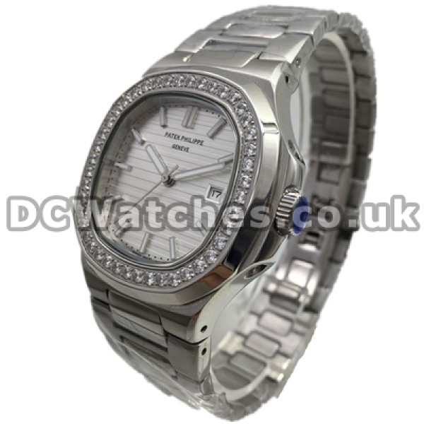 Steady Quartz Movements Patek Philippe Nautilus Copy Watches With White Dials Sale