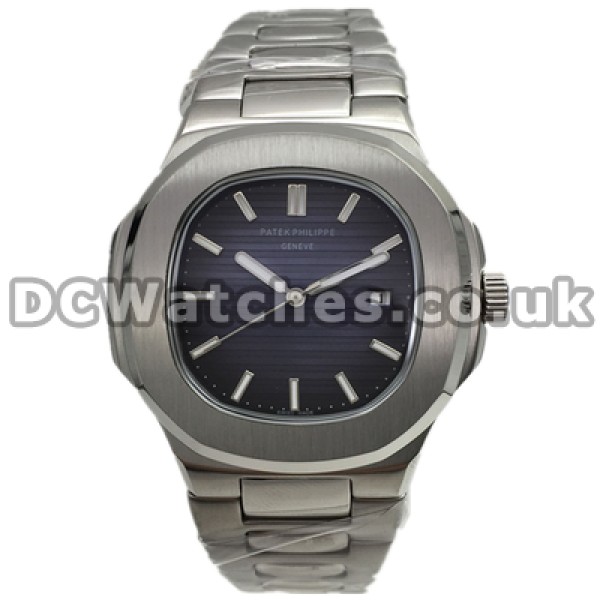 Swiss Attractive Blue Dials Patek Philippe Nautilus Fake Watches With Steel Cases Sale Online