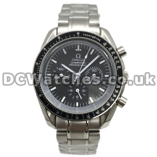 Swiss Functional 42MM Replica Omega Speedmaster Moonwatches With Black Dials