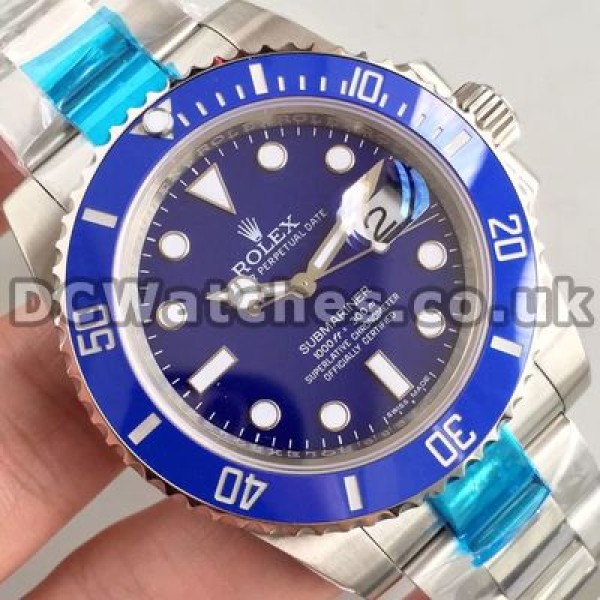 Fashionable Blue Ceramic Bezels And Steel Bracelets Rolex Submariner Copy Watches For Men