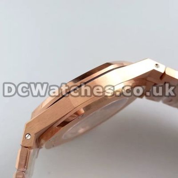 Charming Blue Dials Automatic Audemars Piguet Royal Oak Fake Watches With Rose Gold Steel Cases