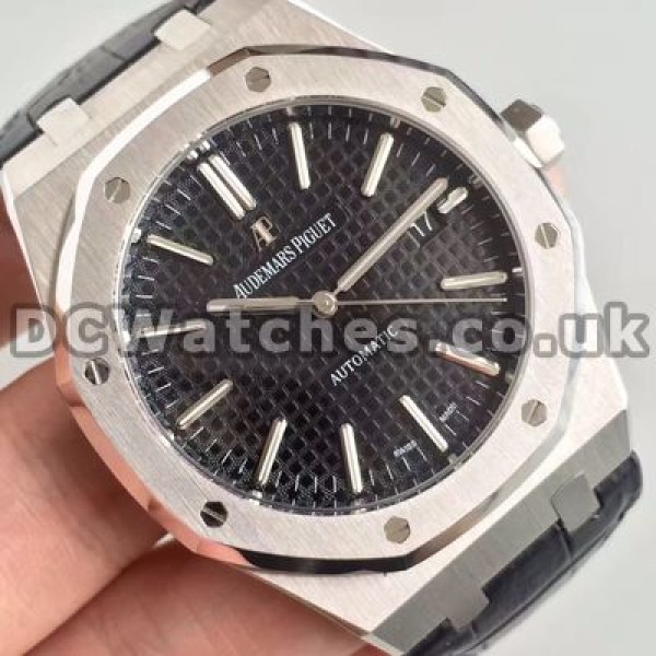 Durable Steel Cases Audemars Piguet Royal Oak Fake Watches With Black Dials For Sale