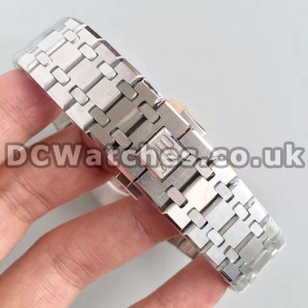 Clear White Dials Audemars Piguet Royal Oak Replica Watches With Steel Bracelets