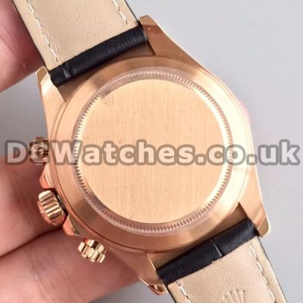 Functional White Dials And Rose Gold Cases Male Rolex Daytona 7750 Fake Watches