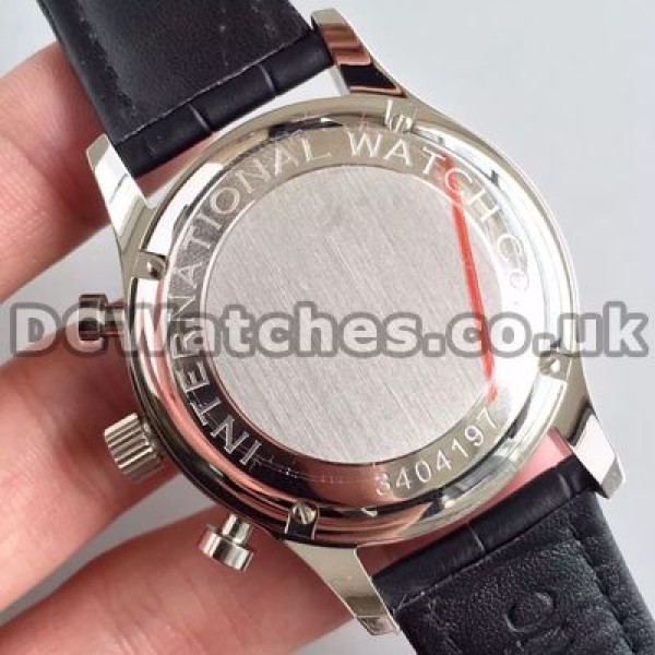 Obvious High-quality Blue Seconds Hands And White Dials Male IWC Portuguese Chronograph 7750 Replica Watches