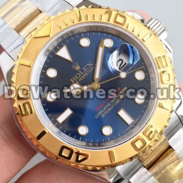 Special 40MM Blue Dials Rolex Yacht-Master Replica Watches For Men With Gold & Steel Cases