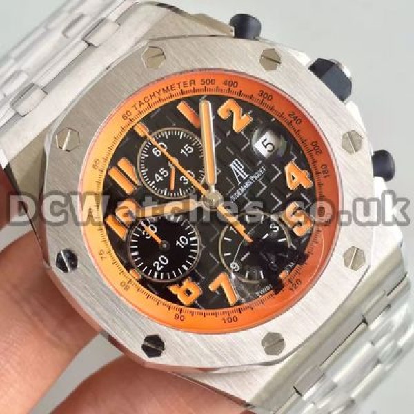 Distinctive Orange Arabic Numerals Male 42MM Audemars Piguet Royal Oak Offshore Replica Watches With Black Dials