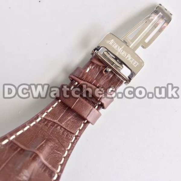 Male Brown Crocodile Straps Audemars Piguet Royal Oak Offshore Replica Watches Online With White Dials