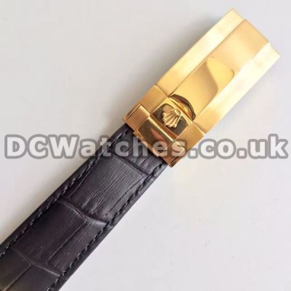 Distinctive 40MM Male Blue Dials Rolex Daytona Replica Watches Sale With Black Crocodile Straps