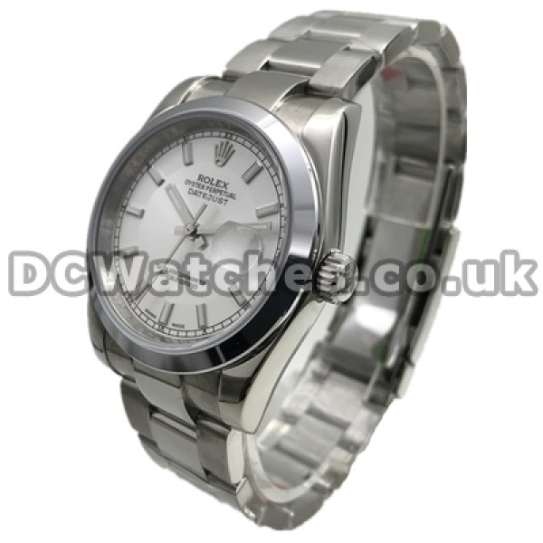 Hot-selling White Dials Rolex Datejust Fake Watches For Men With 36MM Steel Cases