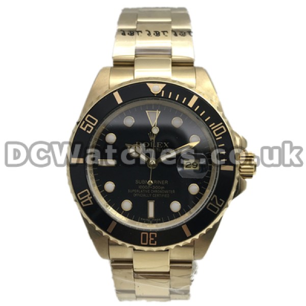 New Best-selling Gold Steel Cases Rolex Submariner Copy Watches For Men With Black Dials