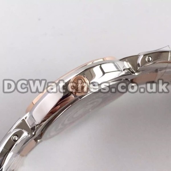 Distinctive Rose Gold & Steel Cases Set Auger Longines Primaluna Fake Watches For Women With White Dials