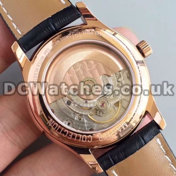 Popular Male Black Crocodile Straps Swiss 38.5MM Longines Master Collection Fake Watches With Automatic Movements