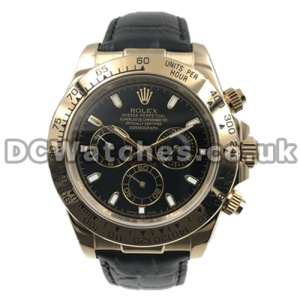 UK Rolex Daytona watch1537 Yellow Gold Steel Cases Mens 40 MM Replica Watches