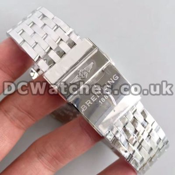 Perfect Breitling Navitimer 7750 Fake Watches For Men With White Dials And Steel Bracelets