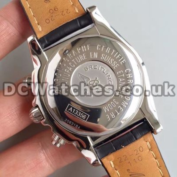 Popular Steel Cases Male Breitling Chronomat 7750 Fake Watches With White Dials Online