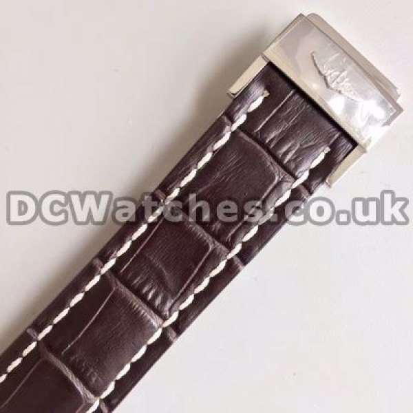 Popular Steel Cases Male Breitling Chronomat 7750 Fake Watches With White Dials Online