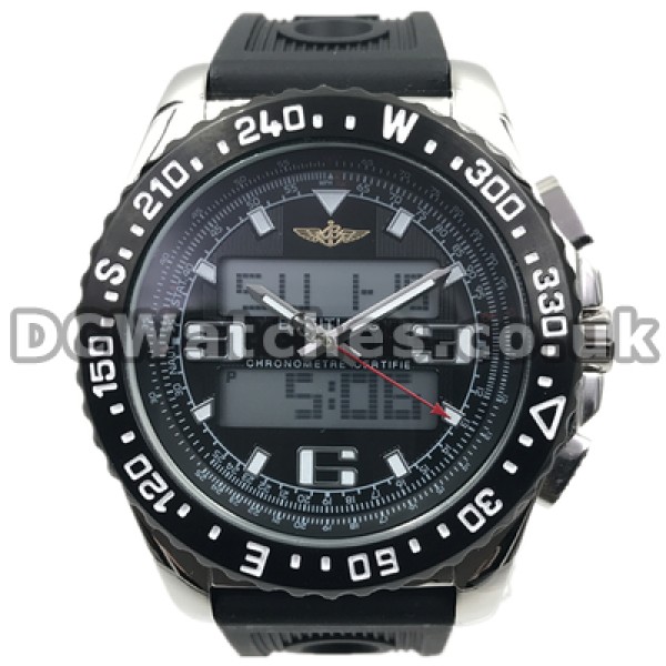 Cool Black Bezels And Black Dials Male Breitling Airwolf Raven Copy Watches With Quartz Movements