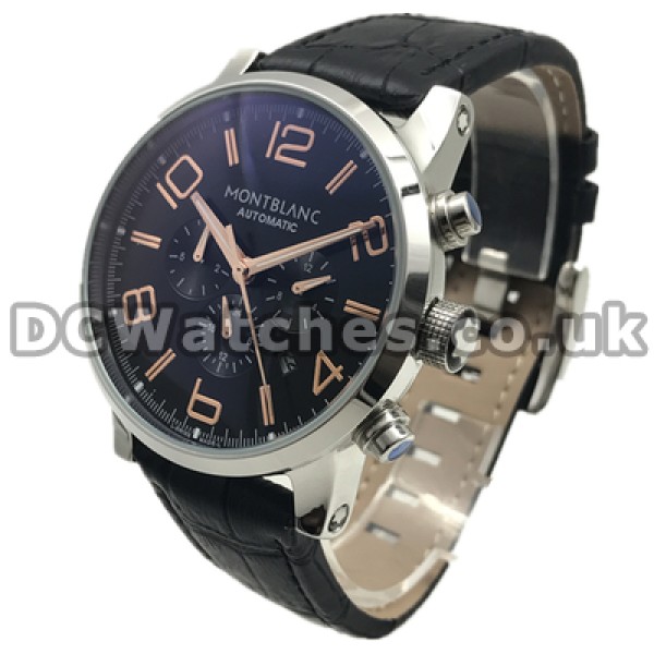 Helpful Arabic Numerals And Black Dials Male Montblanc The Time Traveler Fake Watches With Steel Cases