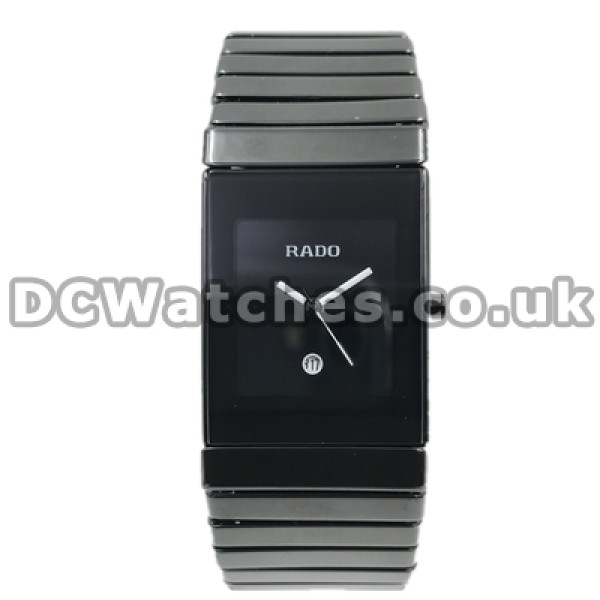 Unique Exquisite 40MM Black Dials Rado Overall Ceramica Fake Watches For Men With Date Display