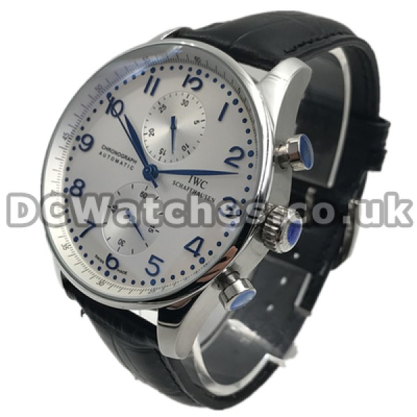 Legible Arabic Numerals Male Automatic Movements IWC Portuguese Chrono Fake Watches With Steel Cases