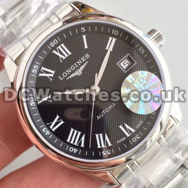 Black Dials 38.5MM Male Longines Master Collection Replica Watches With Steel Cases And Bracelets