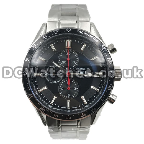High-quality Male Black Dials 41MM Tag Heuer Carrera Replica Watches With Steel Bracelets