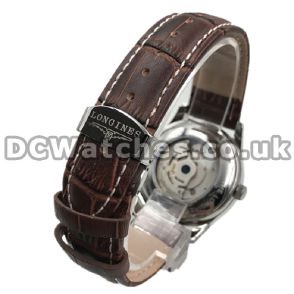 Modern Automatic Movements Male Longines Master Collection Copy Watches With White Dials And Steel Cases