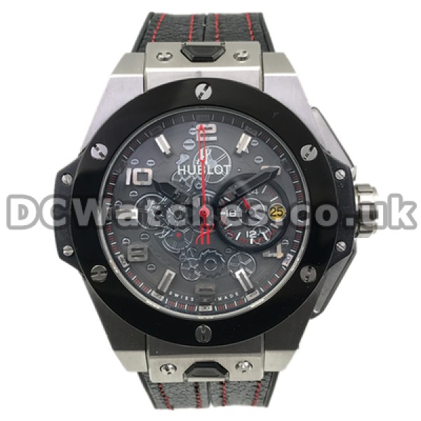 Strong Black Dials And Steel Cases 44MM Copy Hublot Watches Sale For Men
