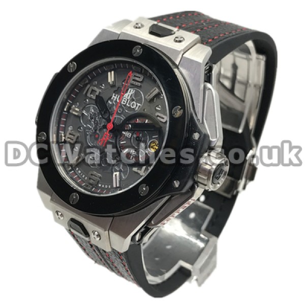 Strong Black Dials And Steel Cases 44MM Copy Hublot Watches Sale For Men