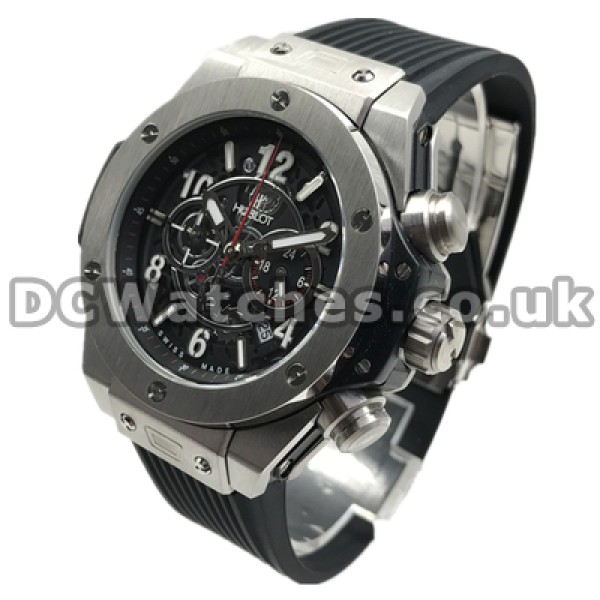 New Cool Black Dials Fake Hublot 44MM Watches For Men With Quartz Movements