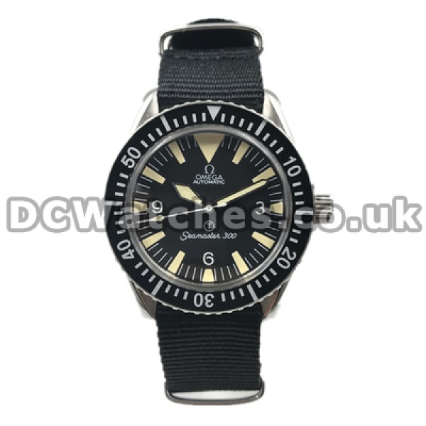 Typical Black Dials And Black Nylon Straps Copy Omega Seamaster Watches Sale For Men