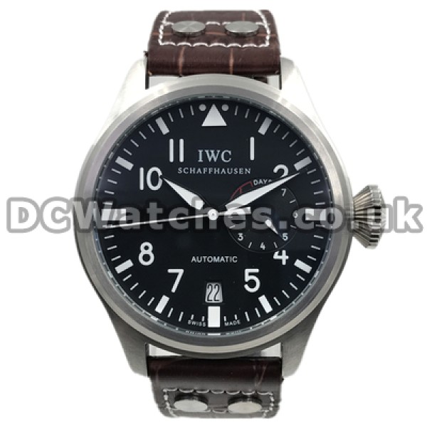 Sturdy Male Steel Cases And Black Dials IWC Pilots Fake Watches Online Sales