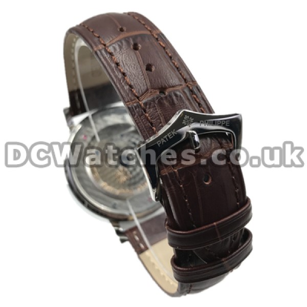 Useful Automatic Movements Male Patek Philippe Calatrava Copy Watches With White Dials
