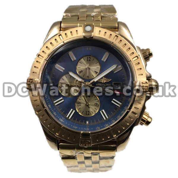 Functional 46MM Quartz Movements Male Breitling Navitimer Replica Watches With Black Dials Sales