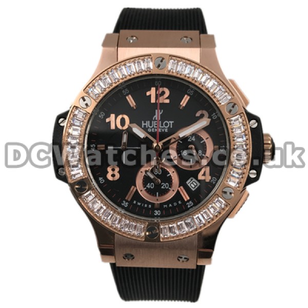 Glorious Black Dials And Black Straps Female Swiss Copy Hublot Big Bang Watches