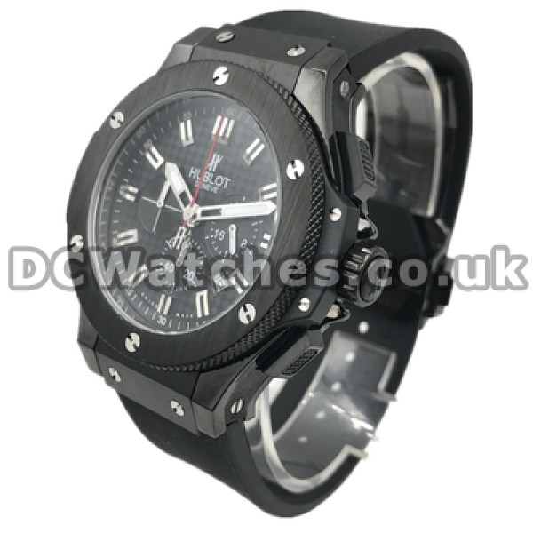 Cool 44MM Quartz Movements Hublot Big Bang Fake Watches For Men With Black Dials
