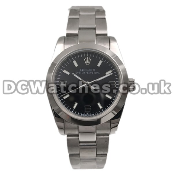 Popular Black Dials Neutral Replica Rolex Oyster Perpetual Watches With Arabic Numerals