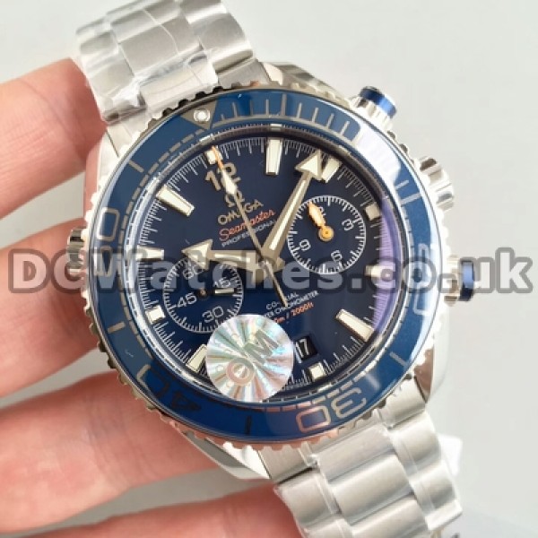 UK Perfect Replica Omega Planet Ocean Watches With Blue Dials For Men