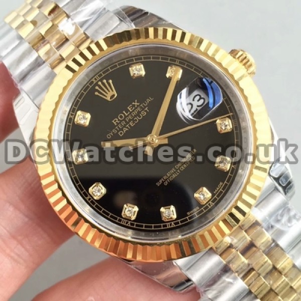 41MM Automatic Rolex Datejust II Fake Male Watches With Black Dials