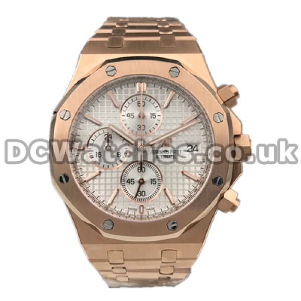 Male 42MM Rose Gold Steel Cases Replica Audemars Piguet Royal Oak Watches