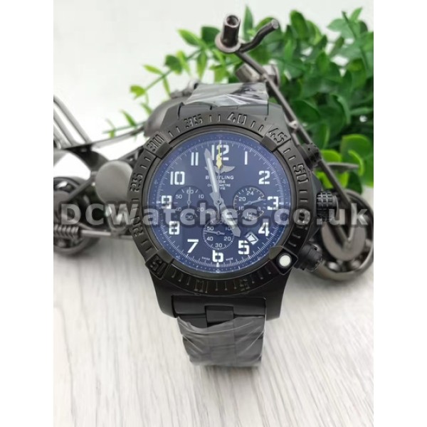 Solid Black Steel Breitling Super Avenger Fake 47MM Quartz Watches