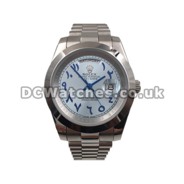 41MM Blue Dials Fake Rolex Day-Date Automatic Watches For Men